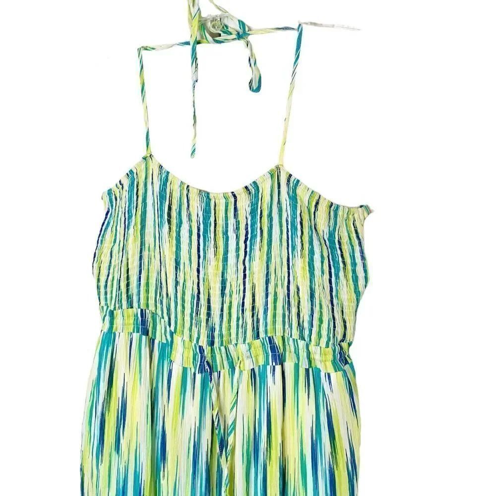 NWT Davi & Dani Women’s Blue Green Caribbean Vibes Maxi Dress Size 2XL Vacation - Picture 3 of 12